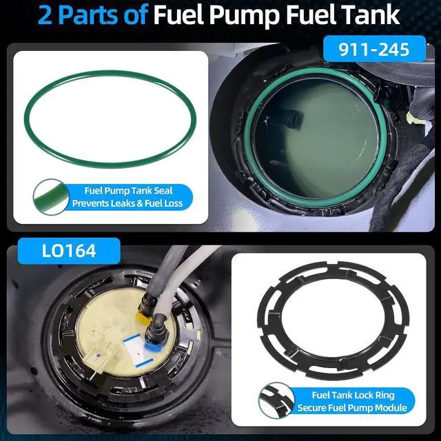 Alt view image 5 of 7 - Fuel Pump Tank Seal & Lock Ring Tool Kit Compatible with GM, Chevy, Ford, Chrysler, Dodge, Jeep, and More, 911-245 Fuel Tank O-ring, LO164 Fuel Tank Lock Ring, 6599 Fuel Tank Lock Ring Wrench Tool