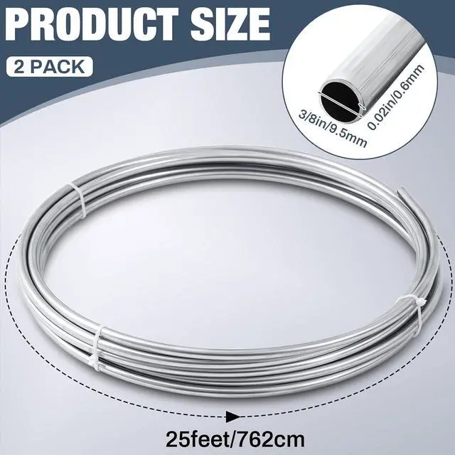 Alt view image 2 of 7 - 3/8" x 50 ft 304 Stainless Steel Tubing Coil Applied for Making Fuel Pipe Coils, Wort Cooling and Automobile Applications