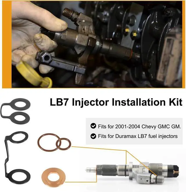 Alt view image 2 of 7 - Fit For Duramax LB7 Diesel Fuel Injector Installation/Return Line Install Kit, for Chevy GMC GM Duramax LB7 2001-2004