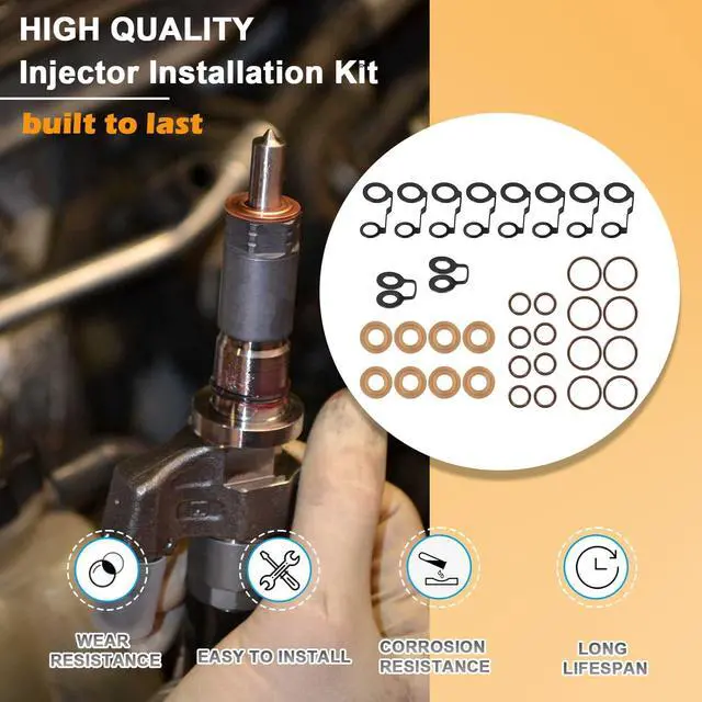 Alt view image 5 of 7 - Fit For Duramax LB7 Diesel Fuel Injector Installation/Return Line Install Kit, for Chevy GMC GM Duramax LB7 2001-2004