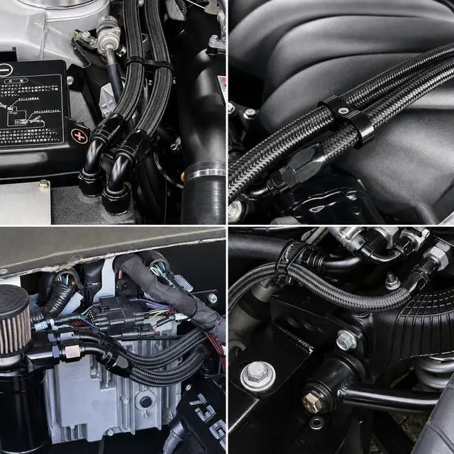 Alt view image 4 of 4 - 10AN CPE Fuel Hose Line Fitting Kit AN10 Nylon Braided Fuel Hose 10FT Black ID: 0.56 inch (14.2mm)