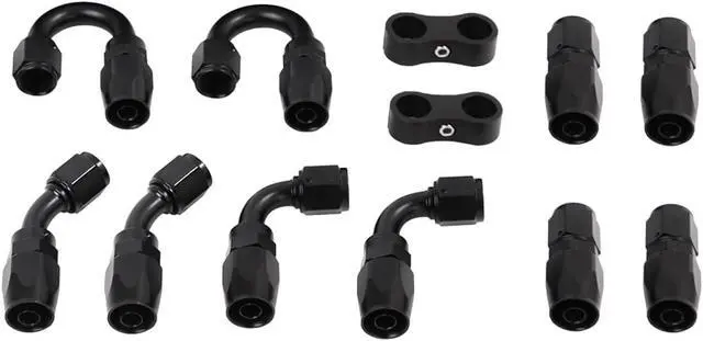 Alt view image 6 of 7 - 10AN Fuel Line Kit AN10 Nylon Braided Fuel Line Hose Fitting Kit CPE 20FT Black