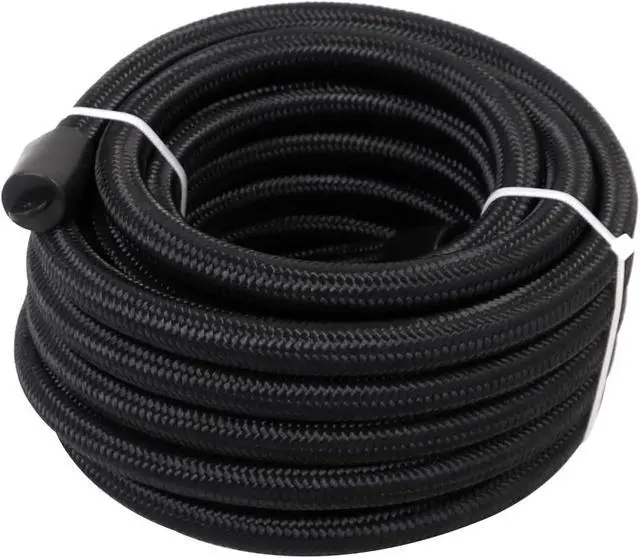 Alt view image 7 of 7 - 10AN Fuel Line Kit AN10 Nylon Braided Fuel Line Hose Fitting Kit CPE 20FT Black