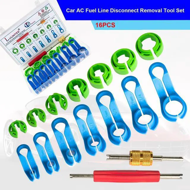 Alt view image 6 of 7 - 5 Set Car A/C Repair Kits,270pcs O-Ring Seals Kit+102PCS A/C Valve Core Kit+77pcs Charging Port Dust Caps+16pcs AC Fuel Line Disconnect Tool Set+45pcs Compressor Gasket Seals(510PCS)