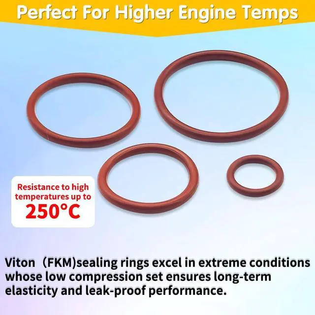 Alt view image 3 of 7 - Viton O-Ring Kit, 396PCS, 30 Sizes, Metric, Shore 75A Durometer