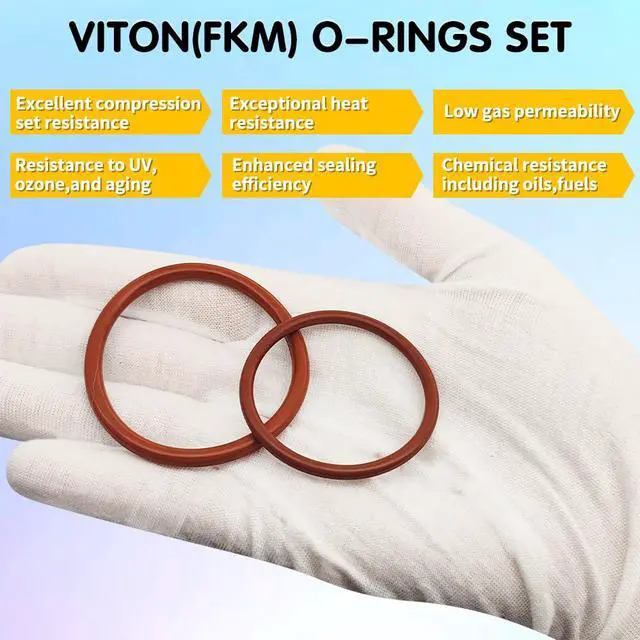 Alt view image 4 of 7 - Viton O-Ring Kit, 396PCS, 30 Sizes, Metric, Shore 75A Durometer