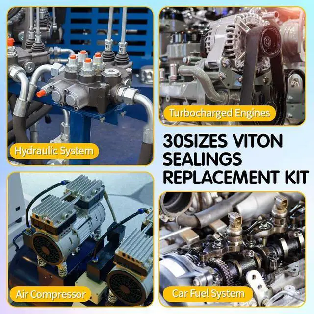 Alt view image 7 of 7 - Viton O-Ring Kit, 396PCS, 30 Sizes, Metric, Shore 75A Durometer