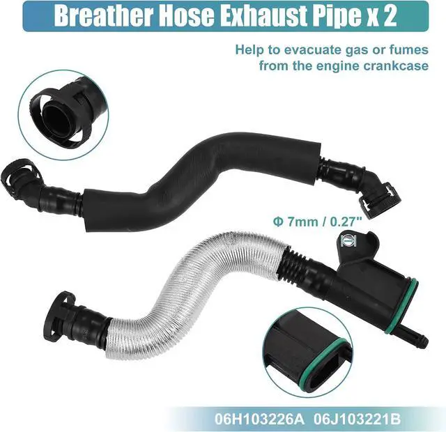 Alt view image 5 of 7 - PCV Valve Engine Crankcase Vent Oil Separator Breather Hose Exhaust Pipe Kit 06H103495AH for VW Beetle CC Jetta GTI Passat Tiguan for Audi A3 A4 A5 Q5 TT 2.0L L4 ONLY