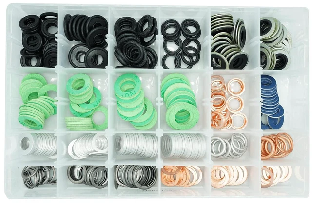 Main image of 320PCS 24 Sizes Master Oil Drain Plug Gasket Washer Assortment Kit, Replaces 11026-01M02, 097-119, 097-139, 097-021, 097-025, 803916010, MD050317, APC93000