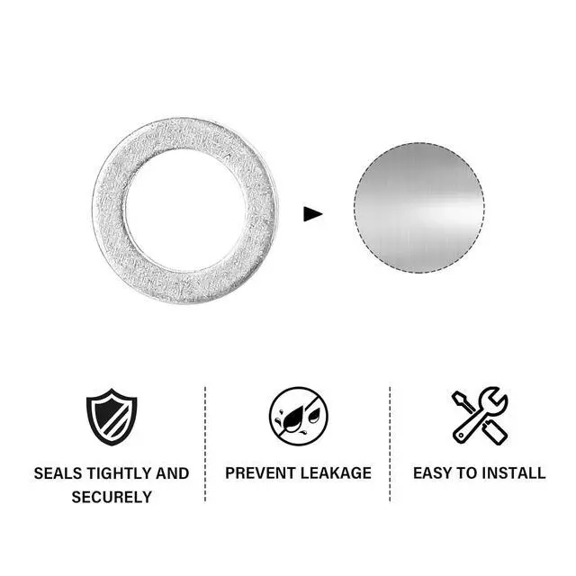 Alt view image 2 of 6 - 400 Pieces Aluminum Engine Oil Crush Washers 14 mm Drain Plug Gaskets (Compatible with Honda OEM 94109-14000 Part)