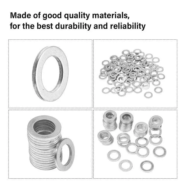 Alt view image 3 of 6 - 400 Pieces Aluminum Engine Oil Crush Washers 14 mm Drain Plug Gaskets (Compatible with Honda OEM 94109-14000 Part)