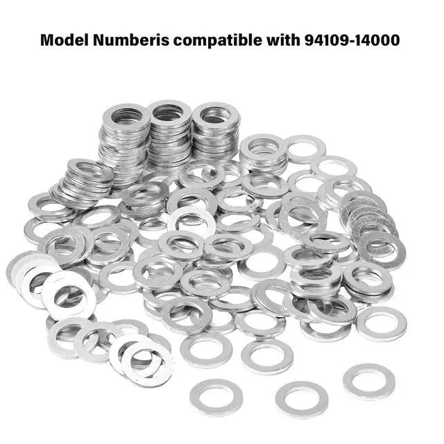 Alt view image 5 of 6 - 400 Pieces Aluminum Engine Oil Crush Washers 14 mm Drain Plug Gaskets (Compatible with Honda OEM 94109-14000 Part)