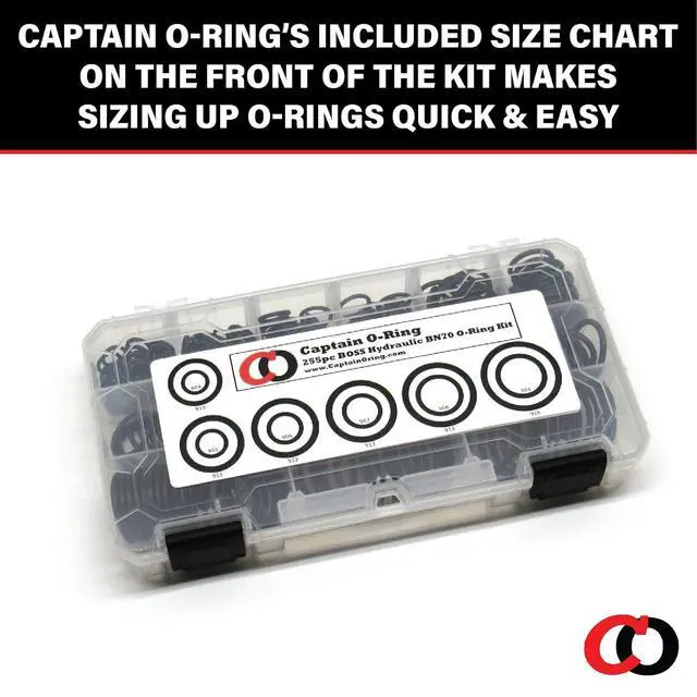 Alt view image 3 of 6 - - ORB BOSS Hydraulic Fitting SAE 900 O-Ring Seal Kit (Buna-N 70-255 Piece Kit, 12 Sizes)