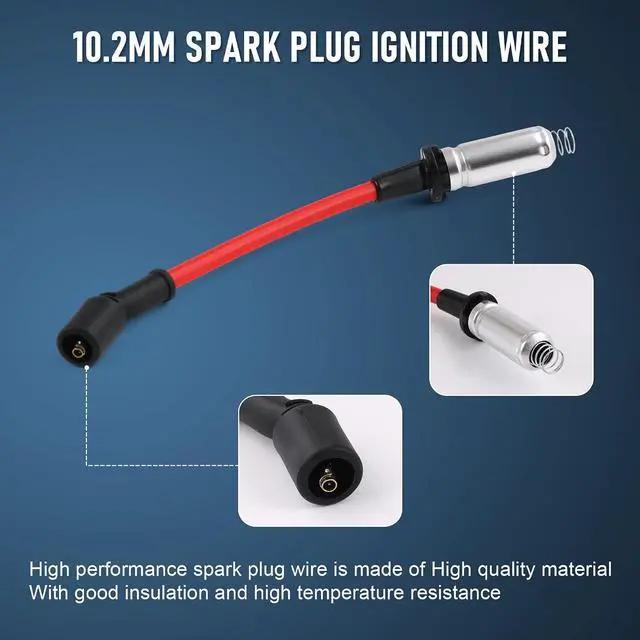 Alt view image 4 of 7 - Iridium Spark Plugs 3186 & Spark Plug Wires M8-48322 Replacement For Chevy Silverado Suburban Avalanche Replacement For GMC Yukon Sierra 5.3L 6.0L 6.2L Replace 12680072 12621258 7831 483227831 Red