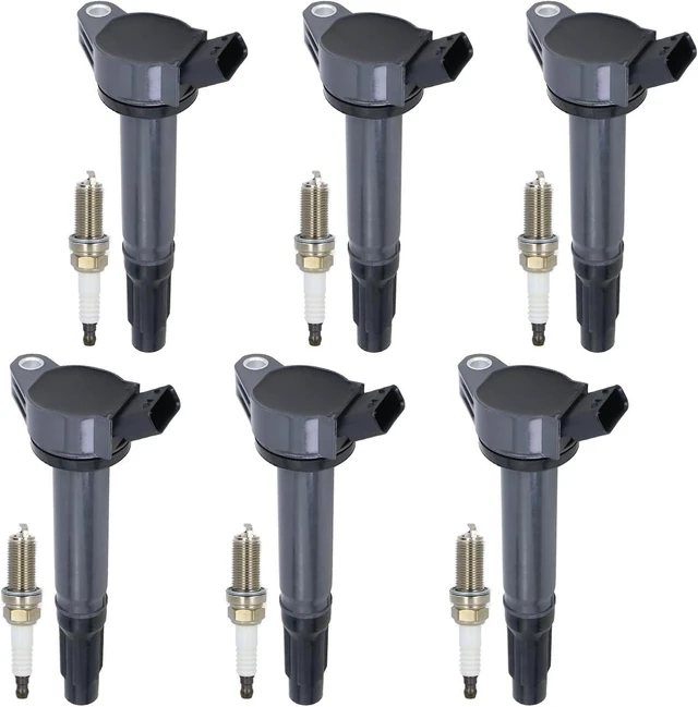 Main image of UF487 Ignition Coils & Spark Plugs for 2007-2017 Toyota Camry, 2008-2017 Highlander, 2007-2016 Sienna, 2006-2012 RAV4, 2007-2018 Lexus ES350 3.5L, Replaces 90919-02255 673-1309 (6 PCS)