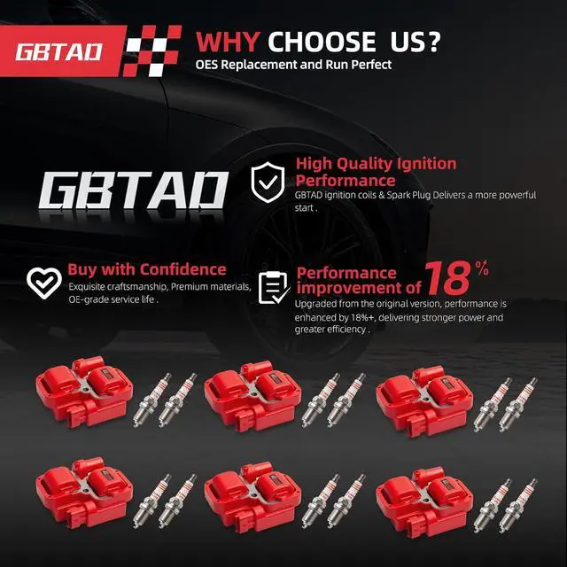 Alt view image 2 of 7 - Set of 6 Upgraded Ignition Coil Pack & 12pcs Iridium Spark Plug Wire Set Compatible with Mercedes-Benz Crossfire C240 C280 C320 CLK320 E320 ML320 ML350 SLK320 Replaces UF359 C1361