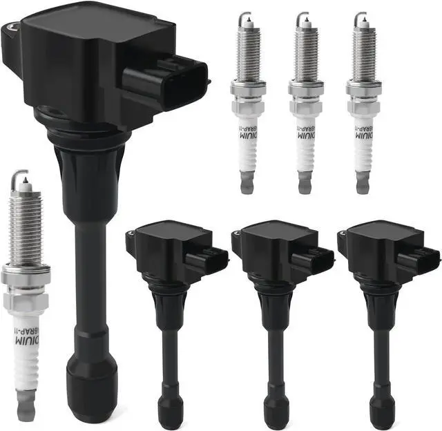 Main image of 4PCS Ignition Coil Pack & Iridium Spark Plugs Compatible with 2007-2018 Nissan Altima Rogue Sentra Cube Versa Frontier NV200, Infiniti QX60 1.6L 1.8L 2.0L 2.5L L4 Replace UF549 & 9029