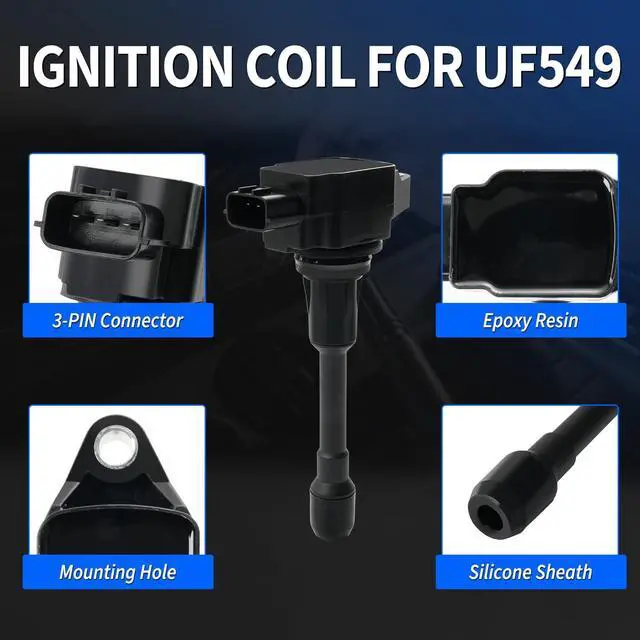Alt view image 4 of 7 - 4PCS Ignition Coil Pack & Iridium Spark Plugs Compatible with 2007-2018 Nissan Altima Rogue Sentra Cube Versa Frontier NV200, Infiniti QX60 1.6L 1.8L 2.0L 2.5L L4 Replace UF549 & 9029