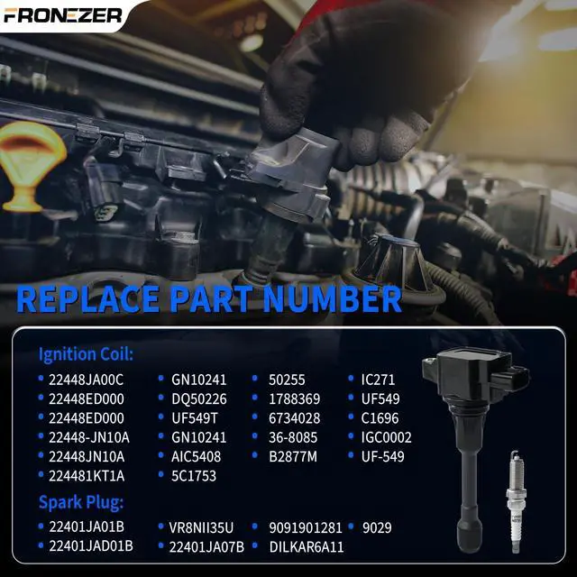 Alt view image 3 of 7 - 4PCS Ignition Coil Pack & Iridium Spark Plugs Compatible with 2007-2018 Nissan Altima Rogue Sentra Cube Versa Frontier NV200, Infiniti QX60 1.6L 1.8L 2.0L 2.5L L4 Replace UF549 & 9029