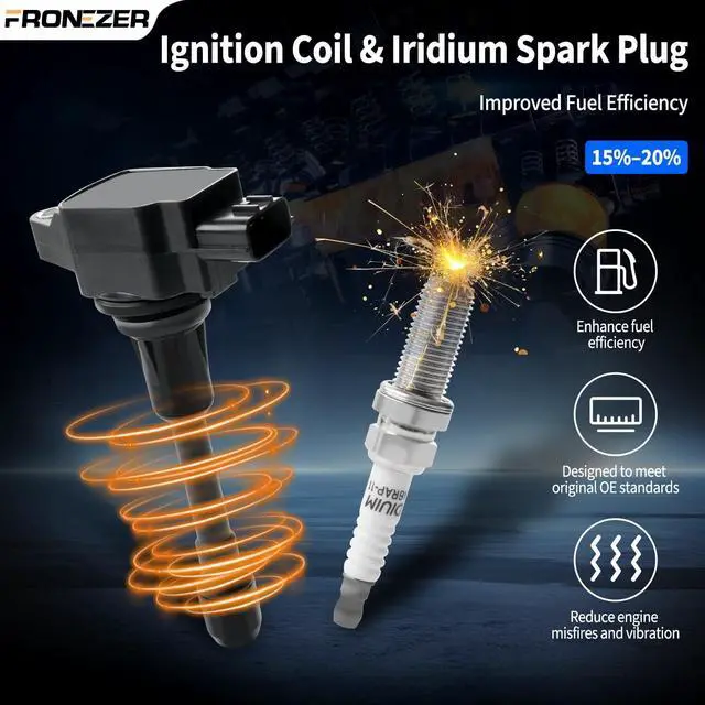 Alt view image 6 of 7 - 4PCS Ignition Coil Pack & Iridium Spark Plugs Compatible with 2007-2018 Nissan Altima Rogue Sentra Cube Versa Frontier NV200, Infiniti QX60 1.6L 1.8L 2.0L 2.5L L4 Replace UF549 & 9029