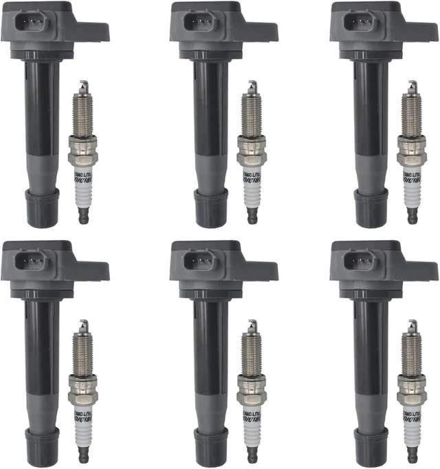 Main image of Ignition Coil & Iridium Spark Plugs Set of 6pcs UF603 C1624, Compatible with Honda Pilot Accord Odyssey Ridgeline Acura MDX RDX TSX ZDX RL TL 3.5L 3.7L V6