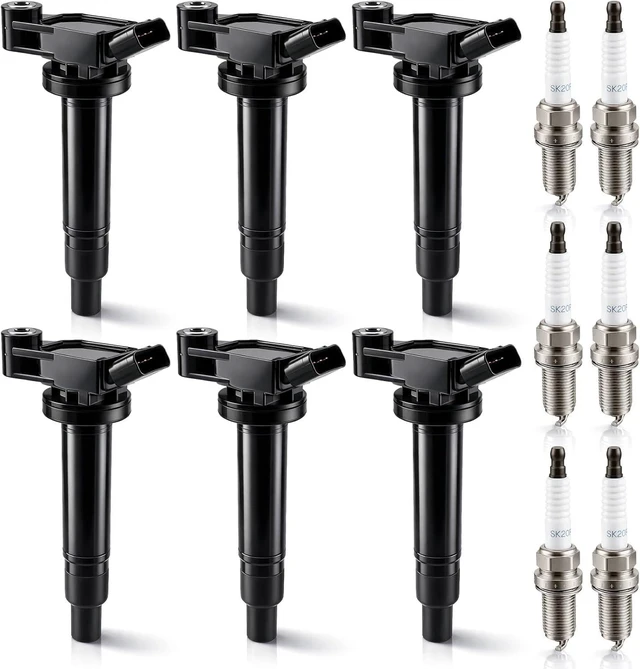 Main image of Set of 6 UF267 Ignition Coils & 3297 Spark Plugs for Toyota Camry Avalon Highlander Sienna 3.0L (2000-2006) & Lexus ES300 RX300 3.0L (1999-2003)