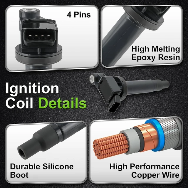 Alt view image 3 of 7 - Set of 6 UF267 Ignition Coils & 3297 Spark Plugs for Toyota Camry Avalon Highlander Sienna 3.0L (2000-2006) & Lexus ES300 RX300 3.0L (1999-2003)