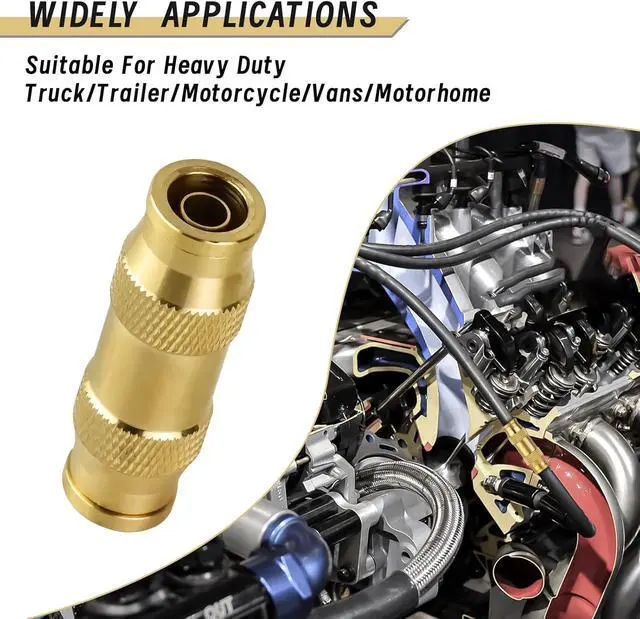 Alt view image 6 of 7 - 23PCS Brass DOT Air Line Fittings Kit Upgraded 1/4" 3/8" 1/2" Push to Connect Union Kit with Straight Adapters, Hose Repair Valve for Truck Trailer Air Brake Systems