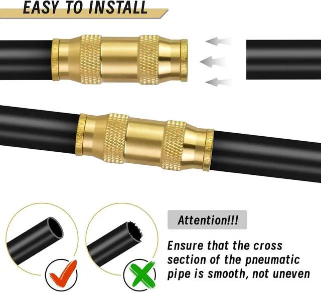 Alt view image 7 of 7 - 23PCS Brass DOT Air Line Fittings Kit Upgraded 1/4" 3/8" 1/2" Push to Connect Union Kit with Straight Adapters, Hose Repair Valve for Truck Trailer Air Brake Systems