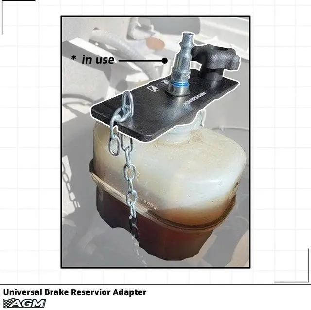 Alt view image 3 of 7 - AGM Products Brake Bleeder Adapter Universal Reservoir Cap for Pressure Brake Bleeder Systems Fits Most Round Brake Fluid Reservoirs Master Cylinder Adapter