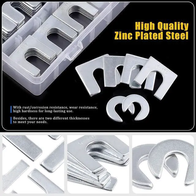Alt view image 4 of 7 - 152Pcs 3/8" 1/2" Universal Body Shim Assortment Kit, Universal Auto Alignment Body Shim for Adjusting Body Parts or Camber Alignment