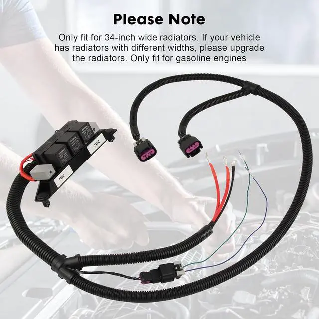 Alt view image 5 of 7 - Speed Electric Dual Fan Control Wiring Harness 674-00923 Compatible with Chevy Silverado Suburban Tahoe Avalanche & GMC Yukon Sierra, Gasoline Engines Only