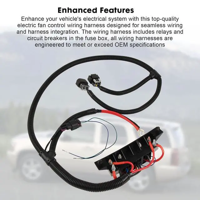 Alt view image 6 of 7 - Speed Electric Dual Fan Control Wiring Harness 674-00923 Compatible with Chevy Silverado Suburban Tahoe Avalanche & GMC Yukon Sierra, Gasoline Engines Only