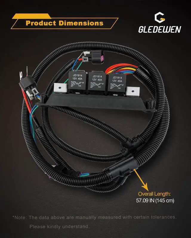 Alt view image 5 of 7 - Electric Fan Wiring Harness, Fit for 99-07 Chevy Silverado 1500 2500 3500
