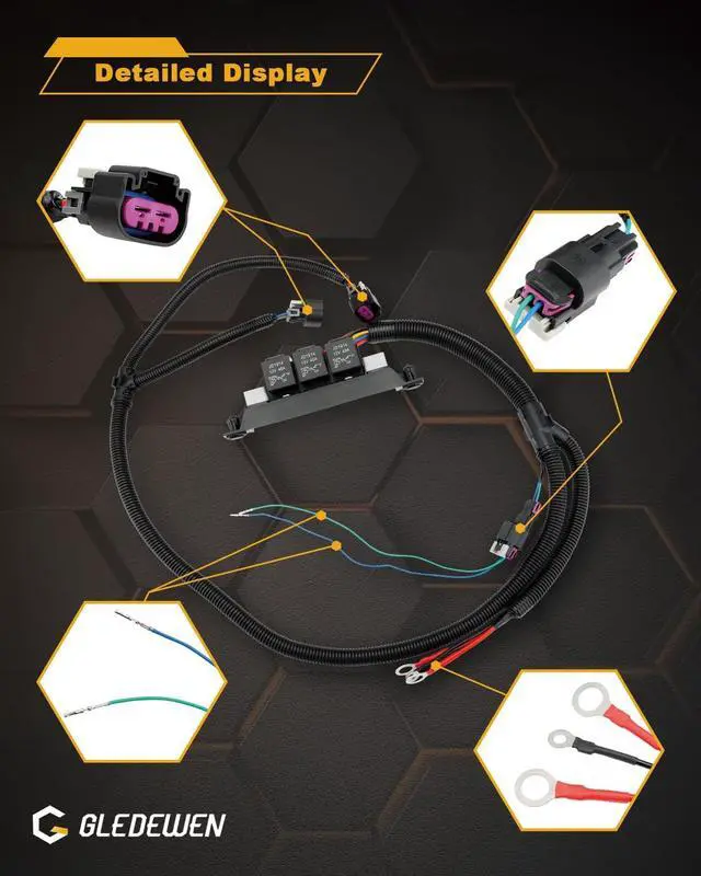 Alt view image 6 of 7 - Electric Fan Wiring Harness, Fit for 99-07 Chevy Silverado 1500 2500 3500
