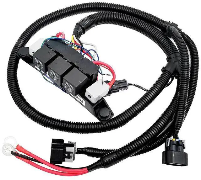 Main image of 674-00923 Dual Speed Electric Fan Control Wiring Harness Kit Compatible with Chevy Silverado Avalanche Suburban Tahoe Avalanche & GMC Yukon Sierra Black