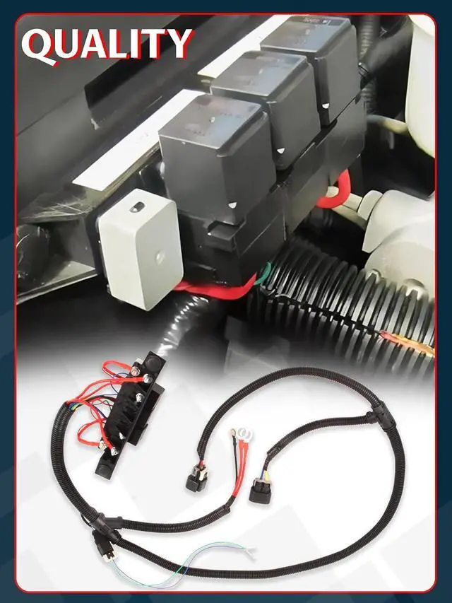 Alt view image 5 of 7 - 674-00923 Dual Speed Electric Fan Control Wiring Harness Kit Compatible with Silverado Avalanche Suburban Tahoe Sierra Yukon Stand Alone Electric Fan Harness