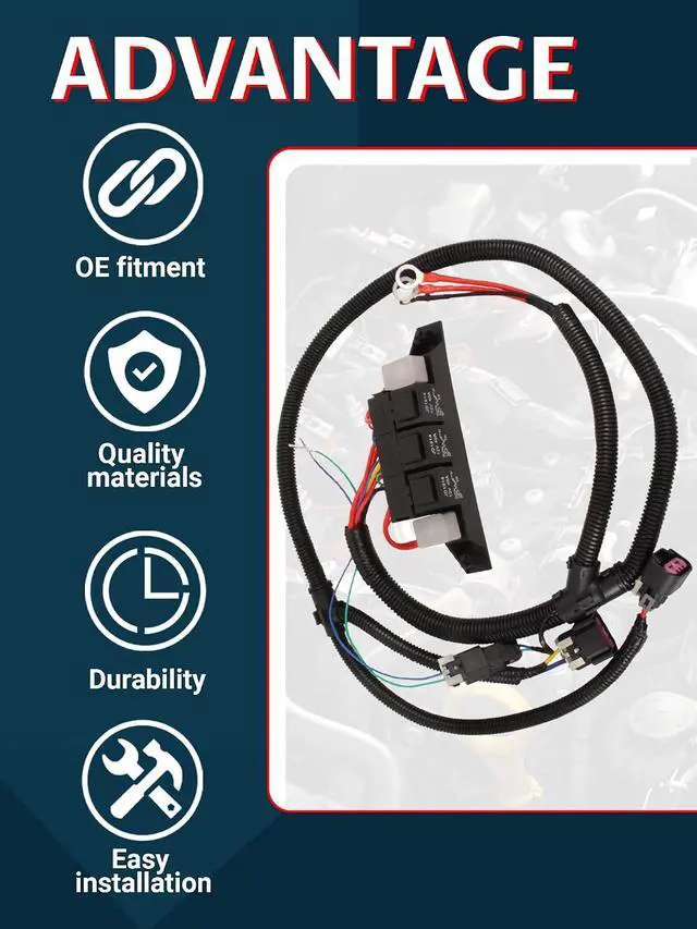 Alt view image 6 of 7 - 674-00923 Dual Speed Electric Fan Control Wiring Harness Kit Compatible with Silverado Avalanche Suburban Tahoe Sierra Yukon Stand Alone Electric Fan Harness