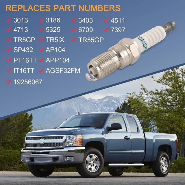 Alt view image 3 of 7 - Iridium Spark Plugs 3186 & Spark Plug Wires M8-48322 Replacement For Chevy Silverado Suburban Avalanche Replacement For GMC Yukon Sierra 5.3L 6.0L 6.2L Replace 12680072 12621258 7831 483227831 Red