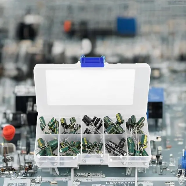 Alt view image 5 of 7 - 100PCS DIY High Grade Audio Capacitor,Electrolytic Capacitors Kits,10 Values 10V-63V 10uf-470uf Electrolytic Capacitors Radial Capacitor