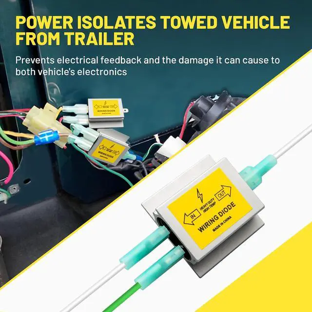 Alt view image 2 of 7 - Hy-Power Diodes, Trailer Light Wire Diodes, 2 Input&1 Output Spade Towed Vehicle Diodes Kit, Tail Light Isolating Diodes For Motorhome Trailer 4PCS