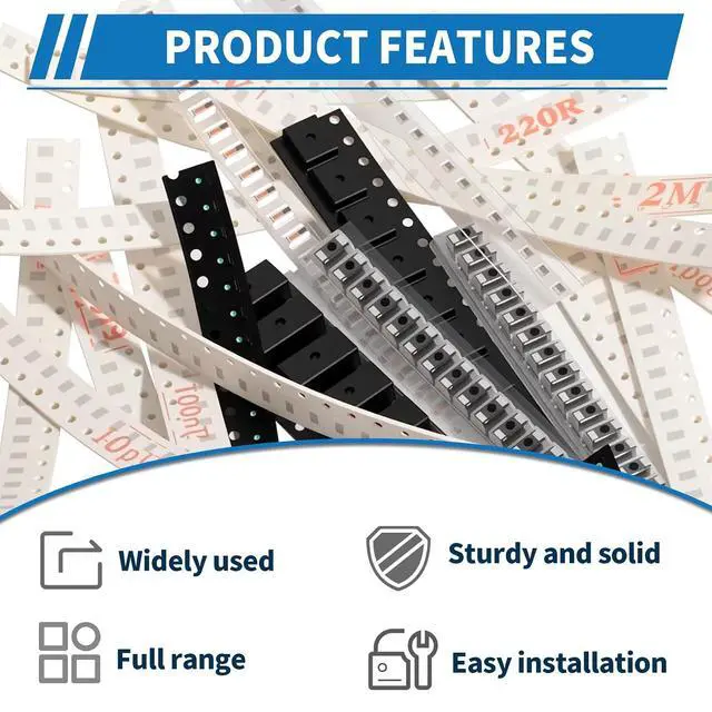 Alt view image 3 of 6 - 6390pcs SMD 0805 Resistor Capacitor LED Diode IC Transistor Inductor Diodes SMT Resistors Assortment Electronic Component Kit