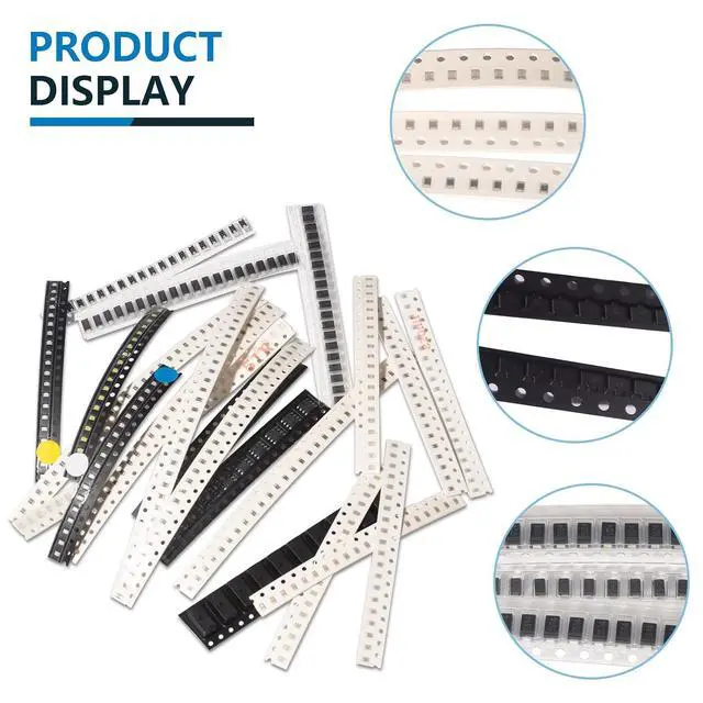 Alt view image 4 of 6 - 6390pcs SMD 0805 Resistor Capacitor LED Diode IC Transistor Inductor Diodes SMT Resistors Assortment Electronic Component Kit