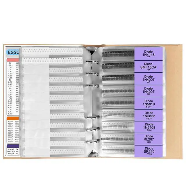 Alt view image 7 of 7 - 5600PCS 1206 SMD Resistor Kit from 0 to 10M 1%, SMT Electronics Component Assortment Book with Resistors, Capacitors, Diodes, Transistors, IC, Inductors, LEDs Sample Books for DIY and Repair