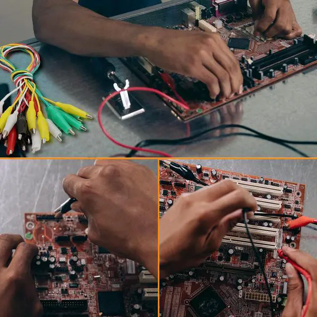 Alt view image 4 of 6 - 120PCS Premium Alligator Clips Electrical, 5 Colors Test Probes & Leads, Crocodile Jumper Wires with Dual Ended Insulators Cable for Electric Circuit Connection, Multimeter, Electronic Experiments