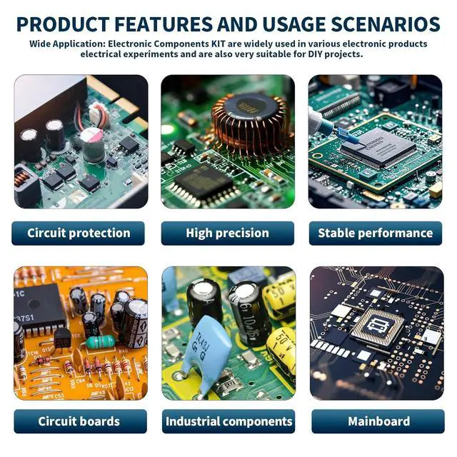 Alt view image 6 of 6 - 1910Pcs Electronic Component Kit Resistor Electrolytic Capacitor Schottky Diodes LED Diode Transistor Electronics Components Assortment for DIY Project