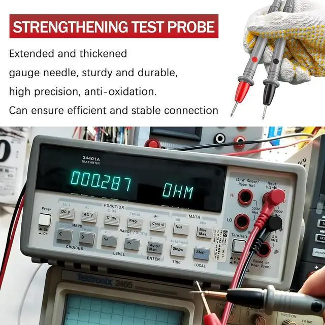 Alt view image 6 of 7 - TL175E Twist Guard Double Insulated Silicone Test Lead Set for Fluke Test Leads with Removable 4mm Lantern Tips, 2mm Diameter Probe Tips