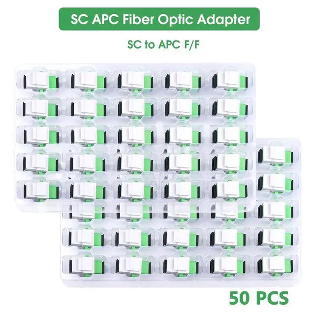 Alt view image 2 of 6 - 50-Pack SCAPC Fiber Optic Coupler Keystone Jack Modular, Simplex Single Mode(SM) Adapter for Fiber Patch Panels or Wall Plates, Green