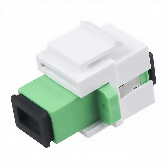 Alt view image 6 of 6 - 50-Pack SCAPC Fiber Optic Coupler Keystone Jack Modular, Simplex Single Mode(SM) Adapter for Fiber Patch Panels or Wall Plates, Green