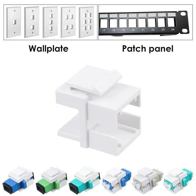 Alt view image 5 of 6 - 50-Pack SCAPC Fiber Optic Coupler Keystone Jack Modular, Simplex Single Mode(SM) Adapter for Fiber Patch Panels or Wall Plates, Green